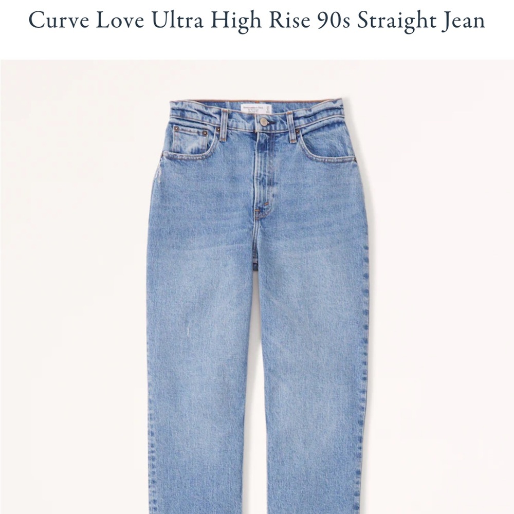 Curve Love Ultra High Rise 90’s straight jean- medium wash.